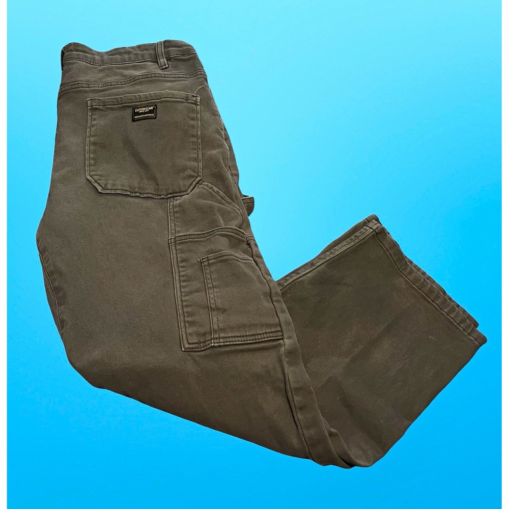 CAT Men's Gray Twill Work Pants 34x30 Cotton Blend Construction MPN CA 60224